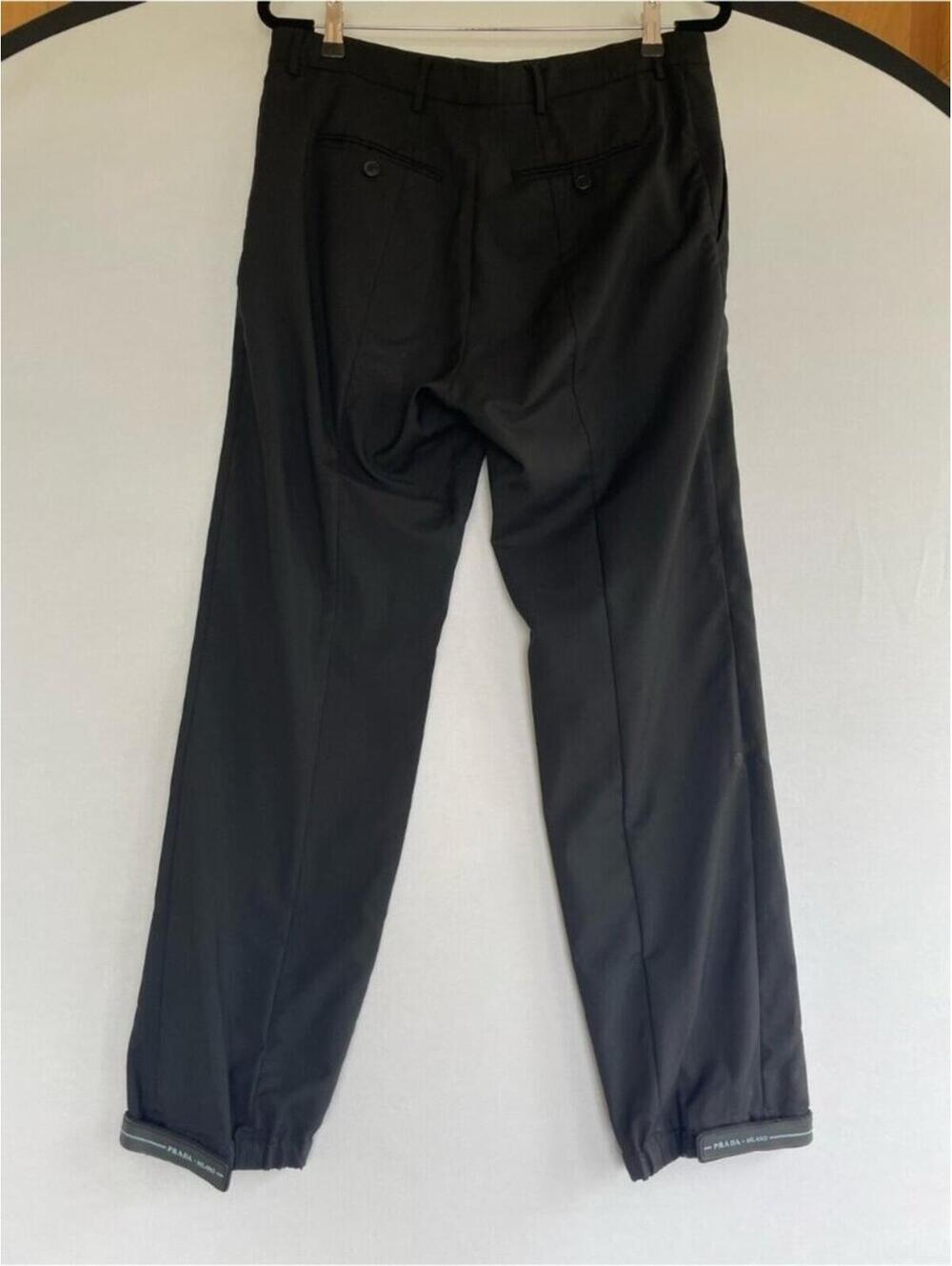 Prada Black Technical Jogger Pants Logo Ankle Strap Size 46 US 10/12 - Picture 5 of 15
